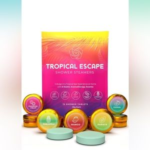 Tropical Escape Shower Steamers Aromatherapy 15 Tablets 35g 5 Scents!!